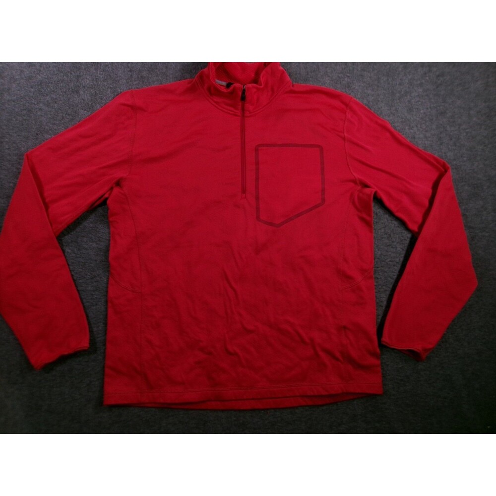 KJUS Hydraulic Pullover Men Extra Large Red Half Zip Performance Midlayer Golf